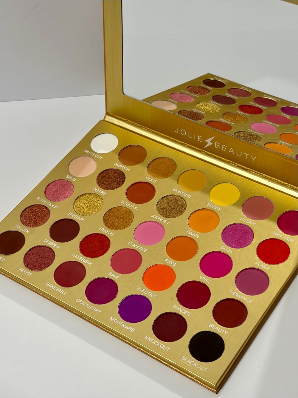 Jolie Beauty Golden Skies Multicolor Eyeshadow Palette - Gold Case